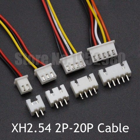 Connecteur de câble femelle JST XH2.54, 2.54mm, pas de 2/3/4/5/6/7/8/10/12/14/20 broches, 26awg, 300MM, 10 jeux ► Photo 1/6