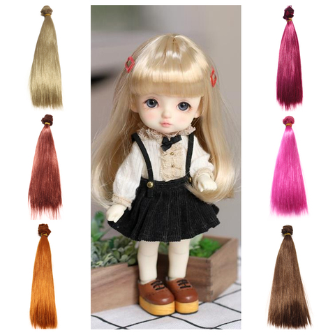 Perruques de cheveux doux et lisses pour poupées, accessoires pour jouets, 10cm/20cm, pour BJD SD Puliip Kurhn Blyth ► Photo 1/6