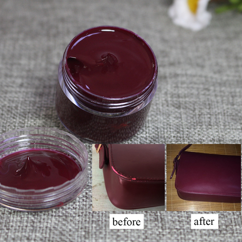 Vin rouge cuir peinture chaussure crème coloration pour sac canapé siège auto Scratch 30ml cuir colorant réparation restauration couleur changement peinture ► Photo 1/6