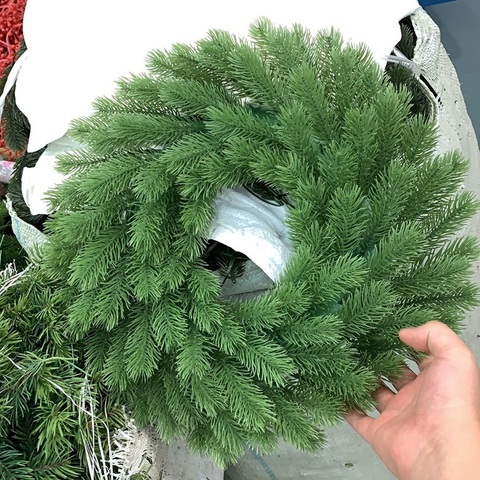 Décorations d'arbre de noël en plastique, plantes artificielles, aiguille de pin, pour la maison, scrapbooking, couronnes de fleurs décoratives de mariage, 10 pièces ► Photo 1/6