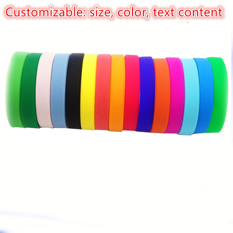 Lot de 100 bracelets en Silicone à motifs personnalisés, impression plate, pour défilés et concerts, respectueux de l'environnement ► Photo 1/6