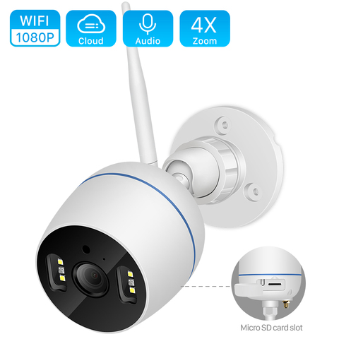 HD 2MP 1080P étanche WiFi IP caméra bidirectionnelle Audio sans fil caméra extérieure 20M couleur Vision nocturne CCTV caméra de sécurité ► Photo 1/6