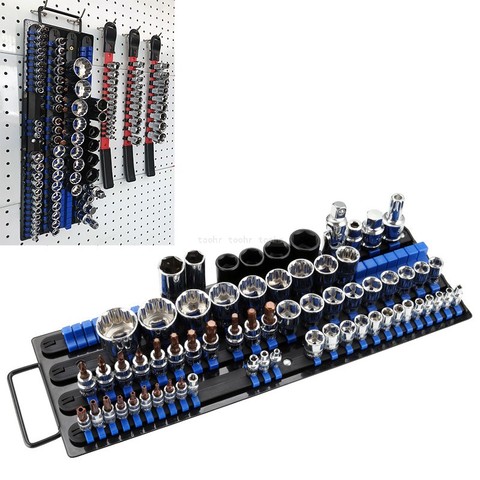 Support de stockage de clé à douille industrielle, support de Rail de fer, organisateur d'outils d'entraînement coulissant 1/4 