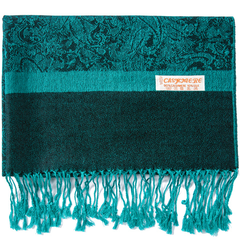 Pashmina-foulard en soie avec pompons, bordures Paisley, châle, tige fine, cadeau pour femmes, automne, hiver, printemps 70x200 ► Photo 1/6