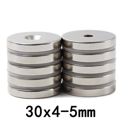 5/15/40 pièces 30*4mmHole 5mm fraisé néodyme aimant Permanent NdFeB magnétique 30*4-5mm disque aimant 30x4-5mm ► Photo 1/4