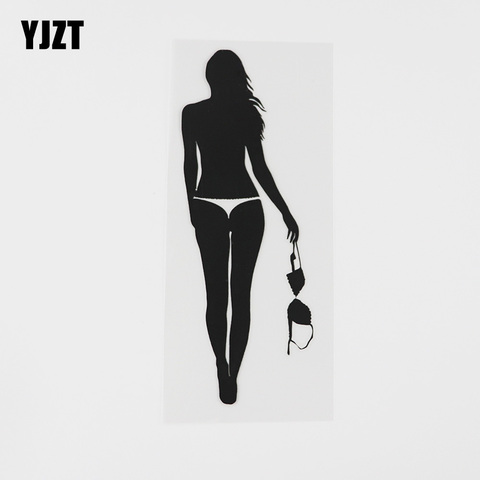 YJZT – autocollant de voiture en vinyle noir/argent 8A-0493, sous-vêtements Sexy, fille nue ► Photo 1/6