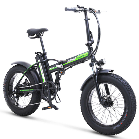 Vélo électrique pliable avec batterie lithium, avec moteur de 500W et pneu large 4.0, idéale pour homme et femme, adapté à la plage, 48V ► Photo 1/6