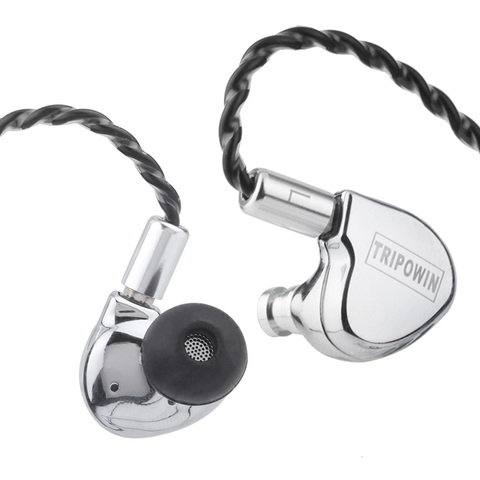 Tripowin TC-01 1DD 10mm Si + PU pilote HiFi dans l'oreille écouteur avec boîtier en métal, détachable 0.78mm 2Pin câble ► Photo 1/4