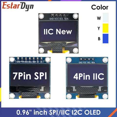 Module d'affichage LED OLED pour ARDUINO, 0.96 pouces, blanc/bleu/jaune/bleu, 0.96x64, Original, SPI/IIC I2C ► Photo 1/6