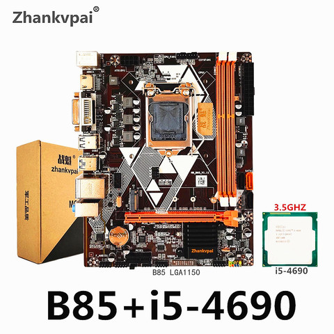 B85 LGA1150 ensemble Carte Mère avec Intel Core i5-4690CPU Fréquence Principale 3.50GHz Ordinateur De Bureau De Mémoire USB 3.0 VGA DVI ► Photo 1/5
