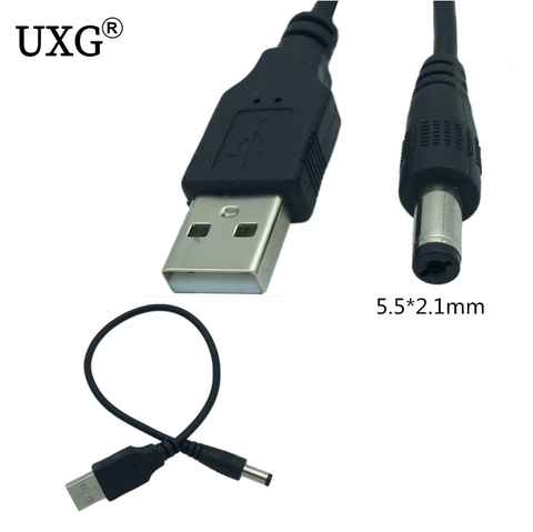 Câble connecteur USB 2.0 Type A mâle vers DC 5.5mm/2.1mm, 5 volts, prise d'alimentation, 25cm/1 m/2m, 1 pièce ► Photo 1/6