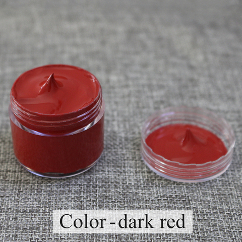 Crème de peinture pour canapé siège de voiture | Maquillage du cuir rouge foncé de 30ml crème pour sac, canapé réparation de teinture du cuir restauration peinture changement de couleur ► Photo 1/6