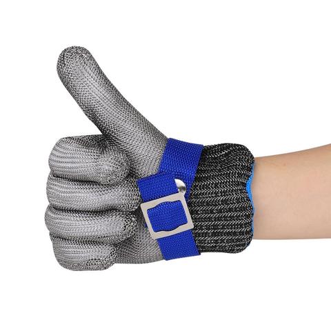 Gants Anti-coupure résistant aux coupures en acier inoxydable résistant aux coups de couteau ► Photo 1/6