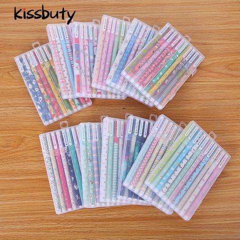 Stylos Gel coloré à encre 0.38mm, 10 pièces/ensemble, crayons Gel Animal, Kawaii, ciel étoilé, fournitures de papeterie scolaire et de bureau ► Photo 1/6