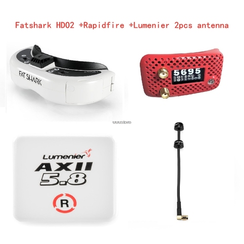 FatShark – lunettes Dominator HDO2, avec immersion rc Rapidfire et Lumenier 5.8g AXII Patch et lumen Double antenne AXII ► Photo 1/6