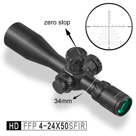 Découverte HD 4-24X50 SFIR SLT FFP IR-MIL tactique longue portée tir chasse lunette de visée 34mm Tube premier plan Focal portée de fusil ► Photo 1/6