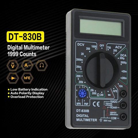 Voltmètre jaune LCD numérique-830B, ohmmètre, ammètre, multimètre, testeur portable DT830B AC/DC, testeur domestique ► Photo 1/6