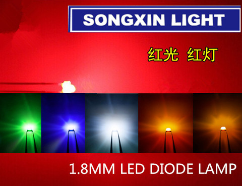30 pièces 1.8mm LED diode lumière blanc jaune rouge vert Orange bleu couleur originale DIP LED diffusée ► Photo 1/2