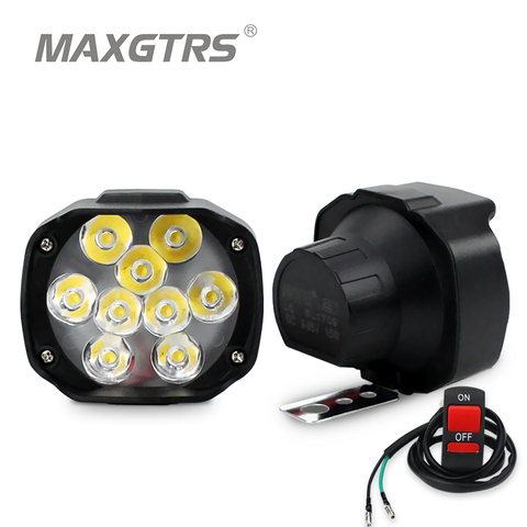MAXGTRS Moto Led Phare Lampe 15 W 1500Lm Scooters Phares Anti-Brouillard Spotlight 6500 K Blanc DRL Moto de Travail Spot Light 9-85 V ► Photo 1/6