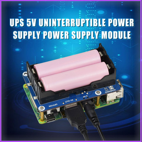 Framboise Pi 4 module B alimentation sans interruption UPS chapeau, Stable 5V puissance de sortie pour framboise pi 3B/3B +/4B livraison directe ► Photo 1/6