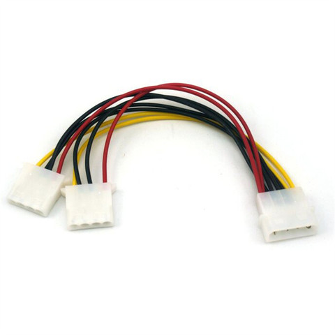 Molex – adaptateur de câble de répartiteur d'alimentation, 18cm, câble d'alimentation en Y, 2 voies, 4 broches PSU, LP4 Molex 1 à 2, câble d'alimentation de qualité 20J27 ► Photo 1/6