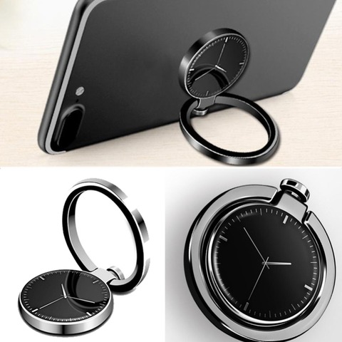 Support de bague en métal à motif de montre de luxe universel, Stent de téléphone portable pivotant à 360 degrés pour iPhone X 8 Plus pour Samsung S9 ► Photo 1/6