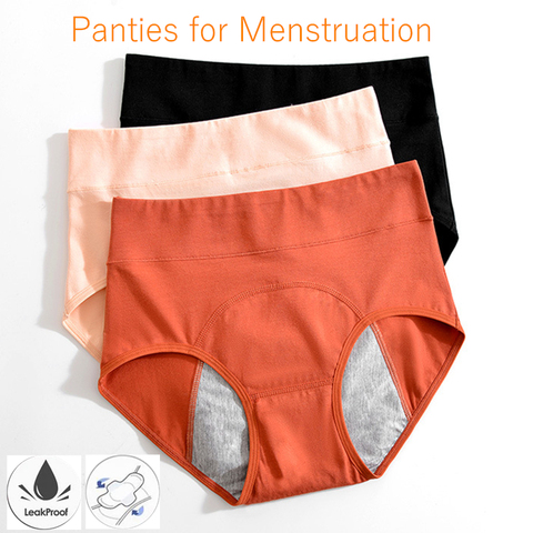 Culotte menstruelle en coton pour femmes, taille haute, pour les règles ► Photo 1/6