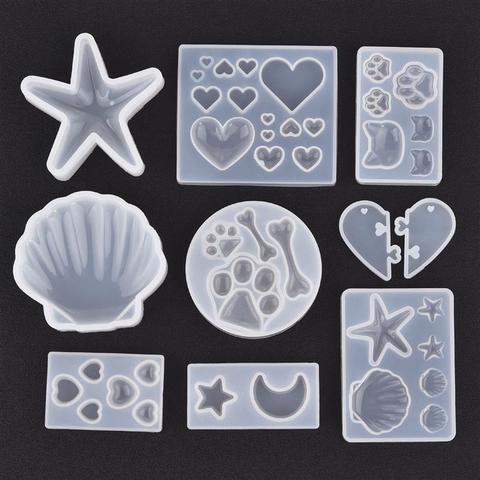 Bricolage résine époxy moule coquille de mer étoile de mer coeur chat griffe Silicone cristal moule outil de fabrication de bijoux artisanat à la main décoration de la maison ► Photo 1/6