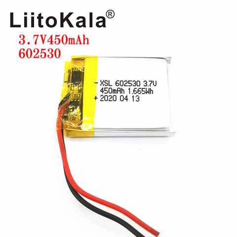 XSL 3.7V 602530 450mAh Lithium Ion polymère batterie 3.7v Lithium batterie pour MP4 MP5 GPS PSP montre intelligente enregistreur de conduite ► Photo 1/2