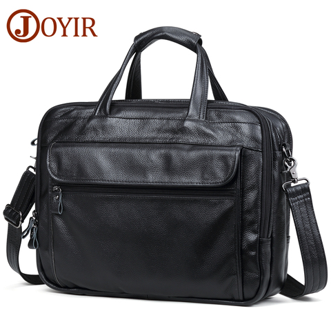 JOYIR-porte-Documents en cuir véritable, sac à main 15.6 pouces sacoche pour ordinateur portable, sac à bandoulière pour Documents masculin Business 2022 ► Photo 1/6