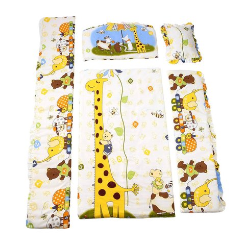 Nouveau mignon 100*58cm/110*60cm 5 pièces/ensemble Promotion coton bébé enfants ensemble de literie confortable berceau pare-chocs bébé organisateur Kit de lit ► Photo 1/1