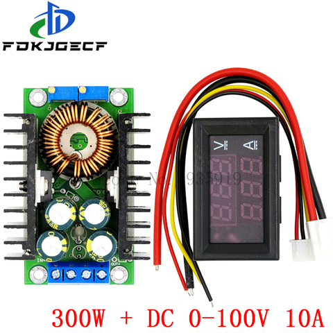 DC 9A 300W 150W Boost convertisseur abaisseur Buck convertisseur module d'alimentation DC 0-100V 10A voltmètre numérique ampèremètre double affichage ► Photo 1/5