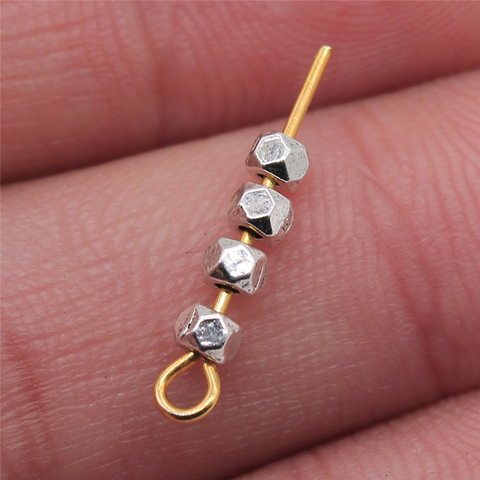 WYSIWYG 200 pièces perles d'espacement bricolage en alliage de métal résultats de bijoux couleur argent Antique 3x3mm ► Photo 1/3