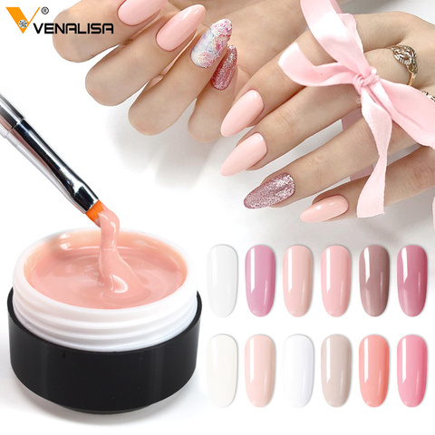 Venalisa fournir 15 ml forte gelée mince led UV tremper hors couverture rose clair nail art Camouflage UV constructeur gel prolonger gel d'ongle ► Photo 1/6