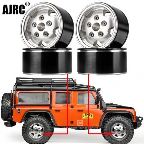 Jante de moyeu de roue en métal de 2.2 pouces, pour voiture sur chenilles 1/10 Rc Trx4 Defender Bronco Rc4wd D90 D110 Axial Scx10 90046 Jimny Cfx Vs4 ► Photo 1/4