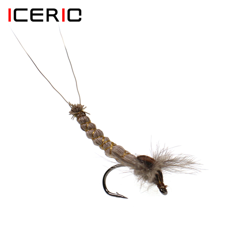 ICERIO 6 pièces CDC Mayfly Deerhair corps mouches sèches truite pêche mouche leurre appâts #12 ► Photo 1/6