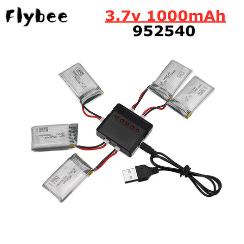 Batterie Lipo 3.7V 1000mAh 25c avec chargeur pour Syma X5 X5C X5SC X5SW TK M68 MJX X705C SG600 Rc, pièces de rechange pour Drone ► Photo 1/6
