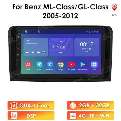 OSSURET – autoradio Android, GPS, lecteur multimédia, pour voiture mercedes-benz classe ML W164 classe GL X164 GL320 ML280, 2005 – 2012 ► Photo 1/6