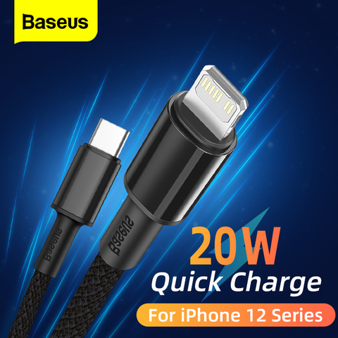 Baseus 20W USB Type C Câble D'éclairage pour iPhone 12 Mini Pro Max PD Câble De Recharge Rapide Pour iPhone 11 Pro X 8 7 plus Câble De Données ► Photo 1/6