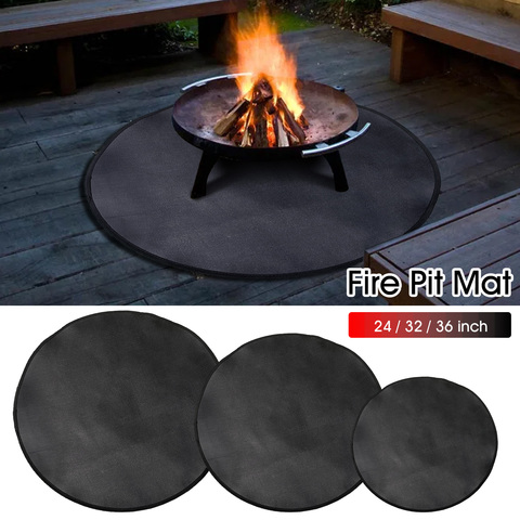 Tapis de Protection pour foyer et Barbecue, rond, résistant au feu, pour cheminée ► Photo 1/6