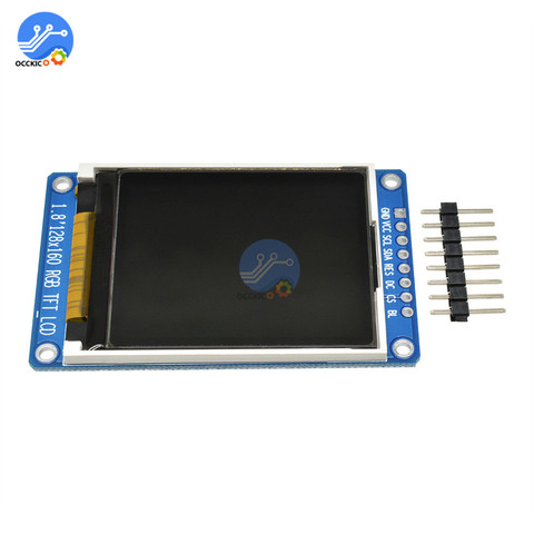 Module d'affichage LCD OLED 1.8 pouces, polychrome, rvb 128x160 TFT ST7735S, pilote DC 3.3V pour Arduino, KIT de bricolage ► Photo 1/6