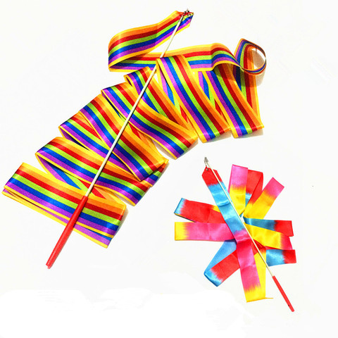 Rubans de gymnastique colorés de 2M/4M, ruban de danse, Art rythmique, pour gymnastique et entraînement professionnel ► Photo 1/6