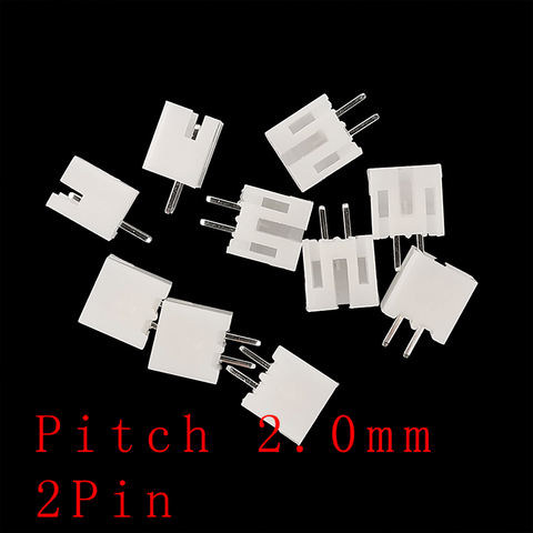 Bornes à coque en plastique, 50 pièces, pas de 2.0mm, 2 broches, boîtier, connecteur à broche mâle pour JST PH 2.0 2 P connecteurs de prise ► Photo 1/4