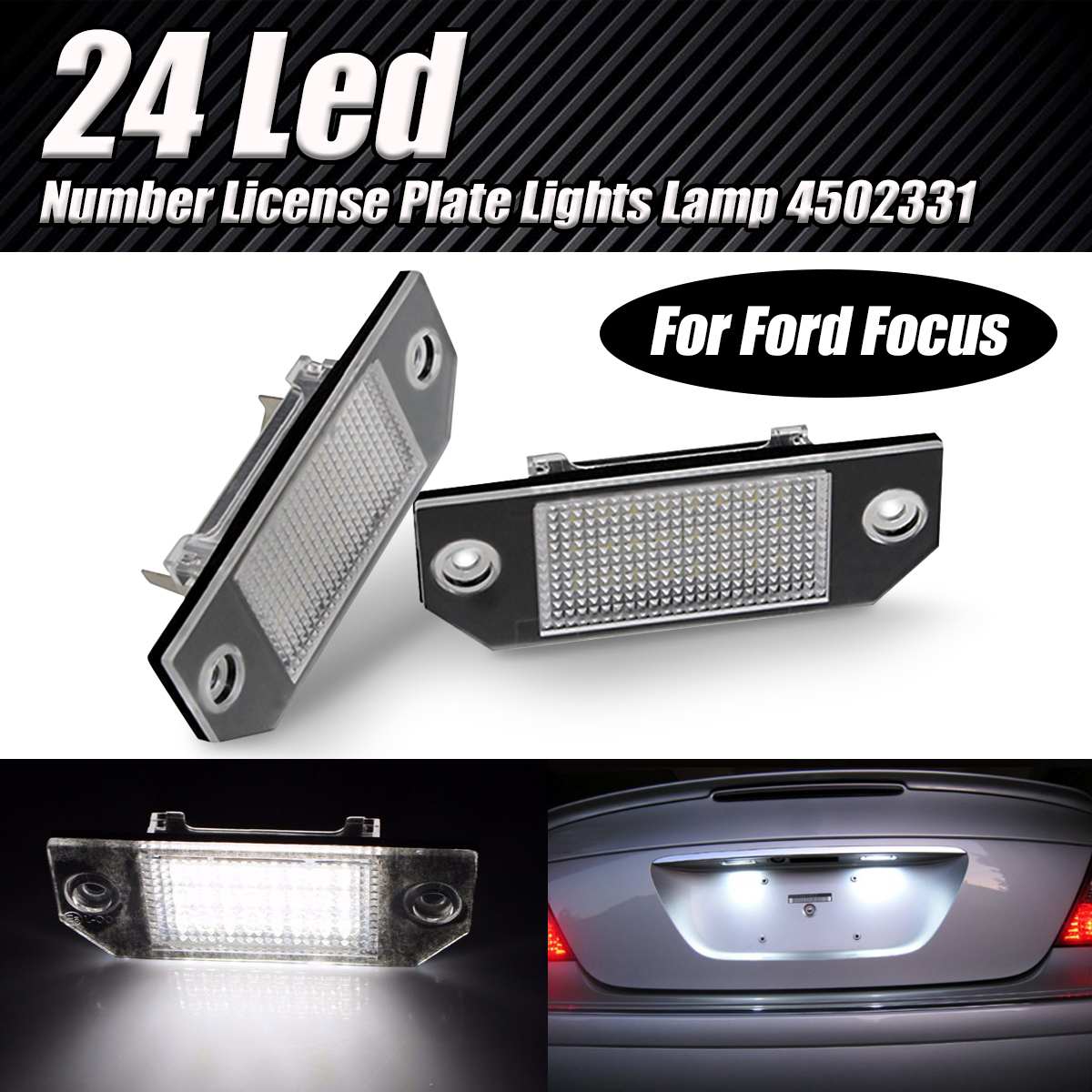 2 pièces 24 led plaque d'immatriculation de voiture lumière pour Ford Focus 2 c-max Ford Focus MK2 2003 2003 - 2022 ► Photo 1/6