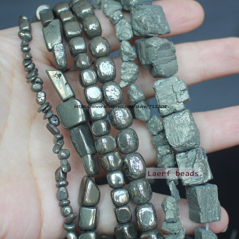 Pierre Pyrite grise argent naturel 2-14mm, perles irrégulières de minerai brut, pour la fabrication de bijoux, cadeau ► Photo 1/6
