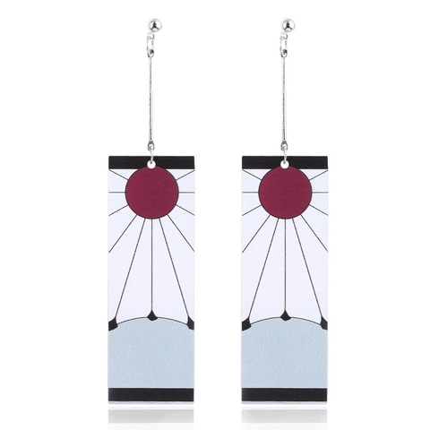 Anime acrylique boucles d'oreilles démon Slayer Kimetsu no Yaiba lame de fantôme boucles d'oreilles pour femmes hommes Cosplay bijoux accessoires cadeau ► Photo 1/6