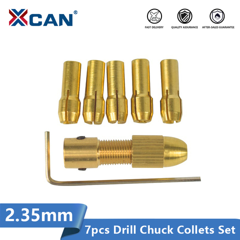 XCAN – pince d'adaptateur de mandrin pour Mini perceuse, 7 pièces, arbre à moteur électrique de 2.35mm pour accessoires rotatifs Dremel, 0.5-3.0mm ► Photo 1/6