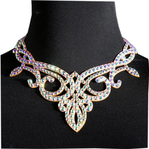 Collier brillant en strass pour femmes et filles, accessoires de bijoux gitans pour danse du ventre, ceinture de Bikini, Costume de spectacle de scène scintillant ► Photo 1/6