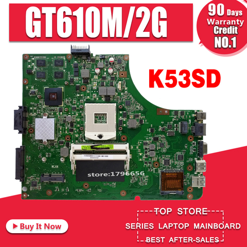 K53SD carte mère Pour Asus K53SD K53S A53S X53S ordinateur portable carte mère REV 5.1 ordinateur portable carte mère GT610M-2G HM65 ► Photo 1/4