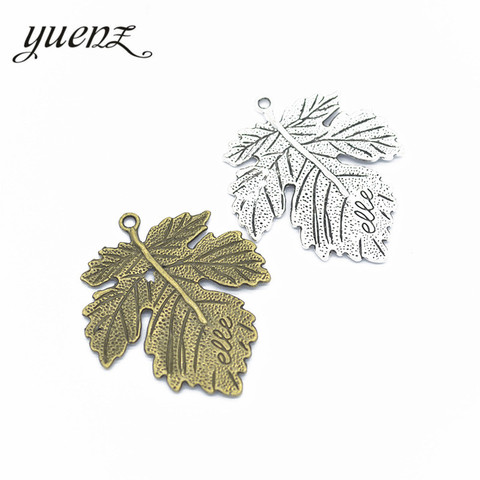 YuenZ 4 pièces Antique couleur argent alliage de métal feuilles collier pendentif à breloques bijoux à bricoler soi-même faisant des accessoires artisanaux Q337 ► Photo 1/3